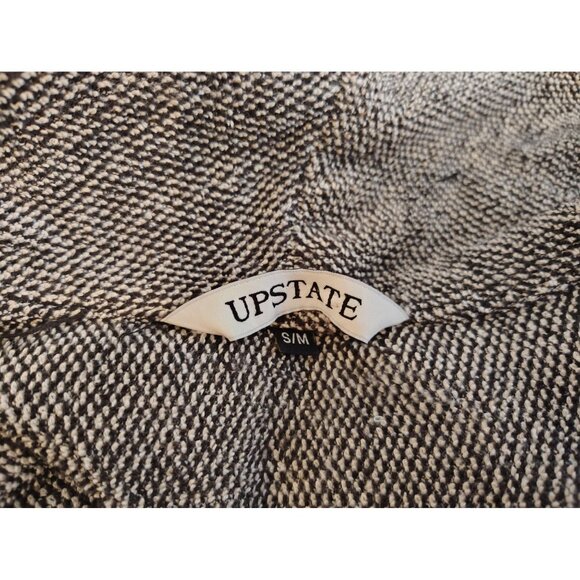 Upstate Men's Robe, Black White Jersey Knit, Small, Medium Organic Cotton, READ - Picture 4 of 5